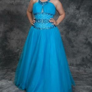 Maggie Sottero blue ball gown